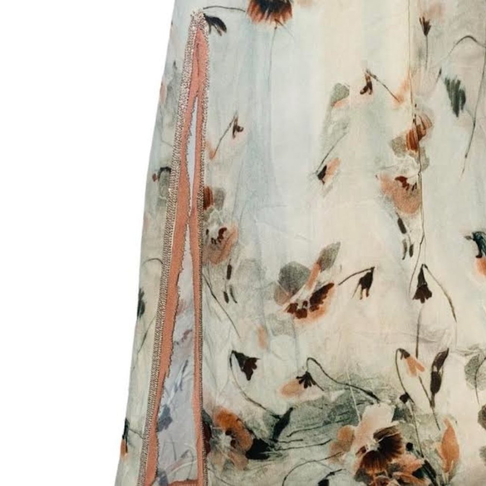 ZARA Limited Edition MAXI Floral Printed Slip Dress with Metallic Straps.  NWT - Picture 7 of 10